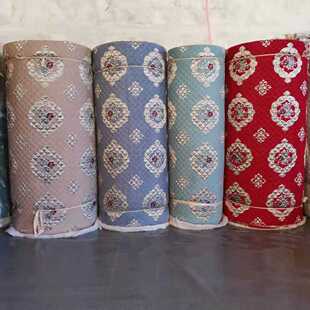 直销新款沙发垫半成品绗缝布料 卷裁绗绣雪尼尔提花沙发垫布艺 沙