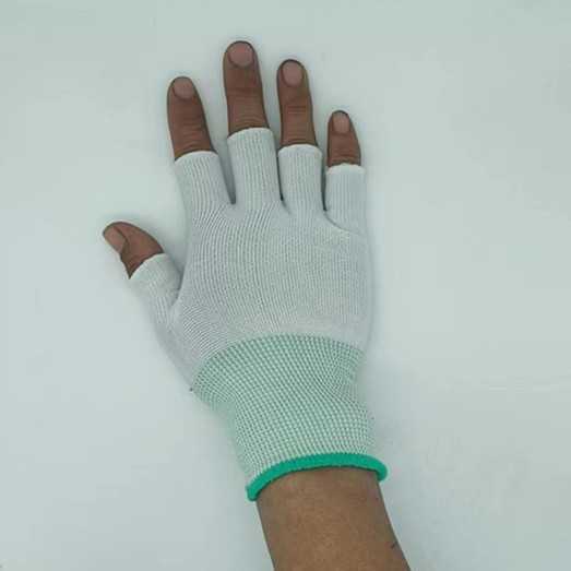 新款直销半指手套夏 针织开车手套尼龙劳保露二指三指五指手套漏