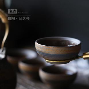 直销功夫茶具单杯中式 新款 仿柴烧喝茶小茶碗茶盏主人杯复古陶瓷茶