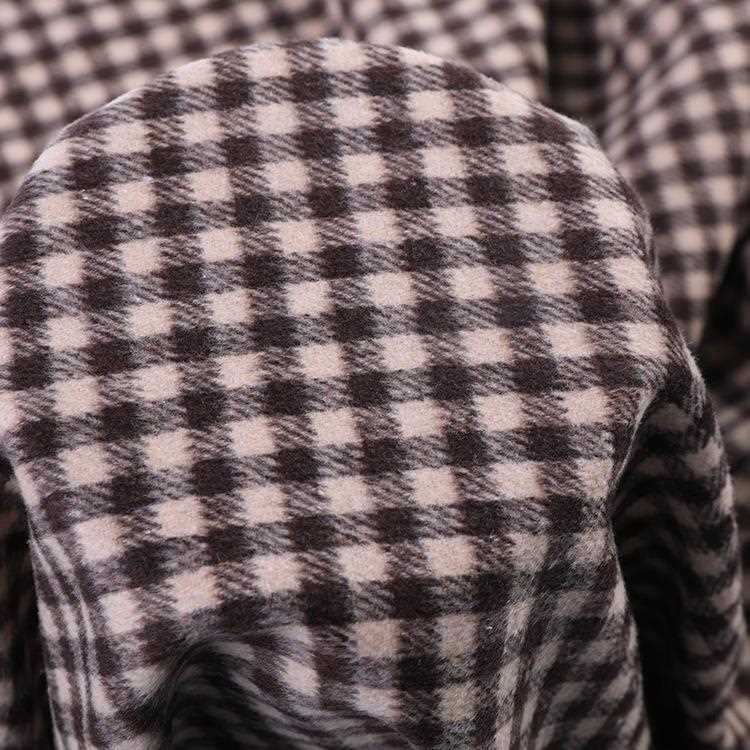 新款直销现货450g格子毛呢面料 粗纺格子大衣呢布秋冬格子连衣裙