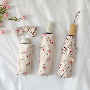 直销新款法式ins碎花拍照女生高颜值雨伞全自动晴雨折叠防晒紫外