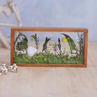 直销新款北欧实木立体中空相框亚克力干花永生花diy材料包画框情