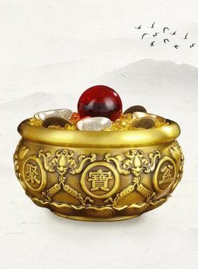 新款直销纯铜古典五福聚宝盆中式纯手工聚宝盆摆件办公室招财铜器