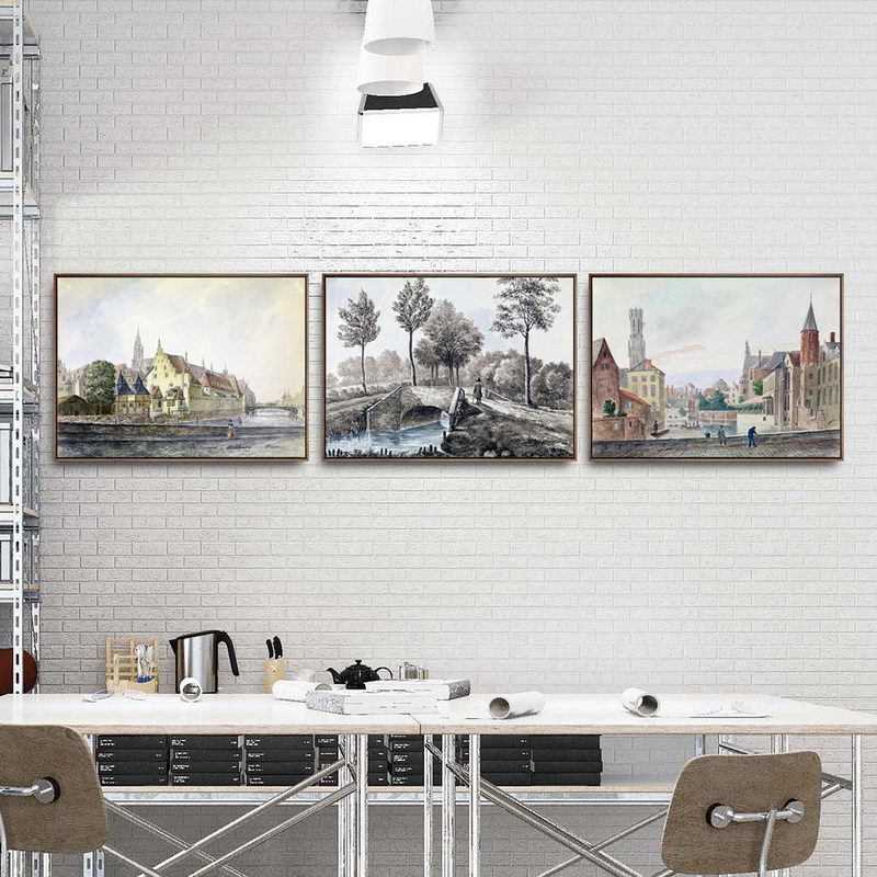 新款直销比利时艺术家建筑 皮埃拉特奥古斯特微喷打印油画画芯客