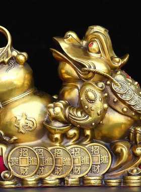 新款直销纯铜金蟾摆件福禄聚宝盆三足蟾蜍财源滚滚蟾家居玄关店铺