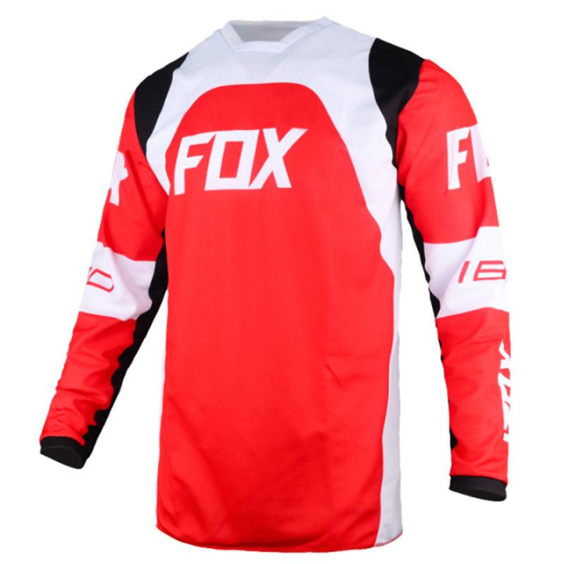 新款直销FOX夏季士长袖赛车摩托车速降服排汗透气自行车骑行服上