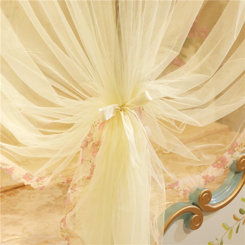 新款直销外贸蚊帐不锈钢落地加粗宫廷方顶三开门蚊账加粗加厚加高