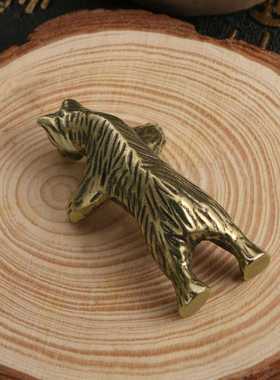 新款直销跨境新款仿古玩黄铜熊摆件可爱熊茶宠办公室桌铜艺工艺品