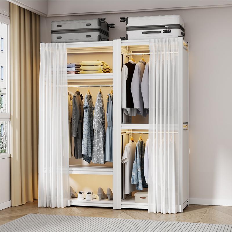 新款直销防尘门帘衣帽间大衣柜遮挡免打孔开放式柜子拉帘子百叶纱