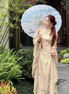 新款直销淡雅油纸伞意境玉兰花伞旗袍汉服走秀演出道具户外男女防