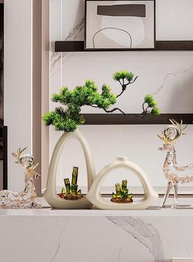 新款直销节节高升竹子花瓶摆件客厅电视柜办公室玄关插花花器高级