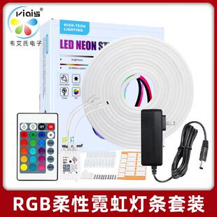 直销新款led霓虹灯带12v造型线条灯防水5米套装柔性贴片6*12硅胶