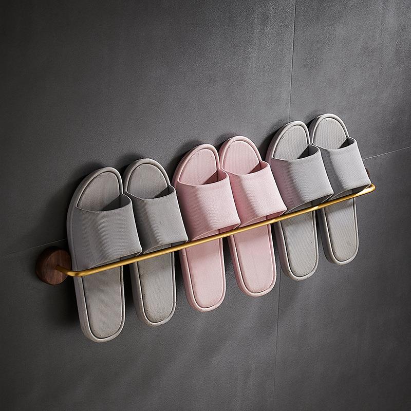 新款直销浴室酒店拖鞋架免打孔壁挂门后鞋架卫生间毛巾置物架淋浴