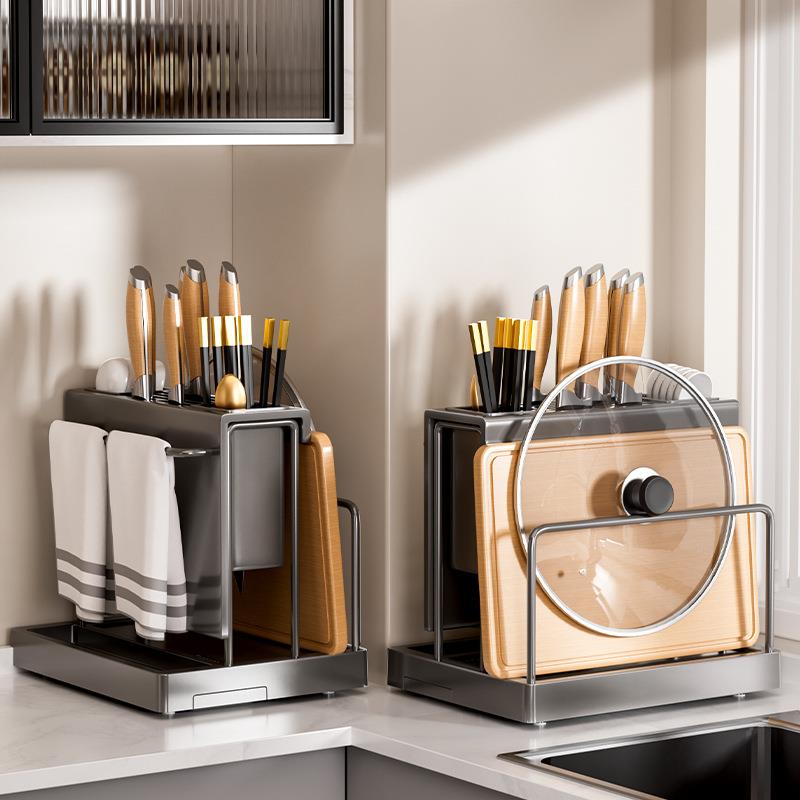 新款直销厨房刀架置物架子2025新款省空间多功能放置菜板一体收纳