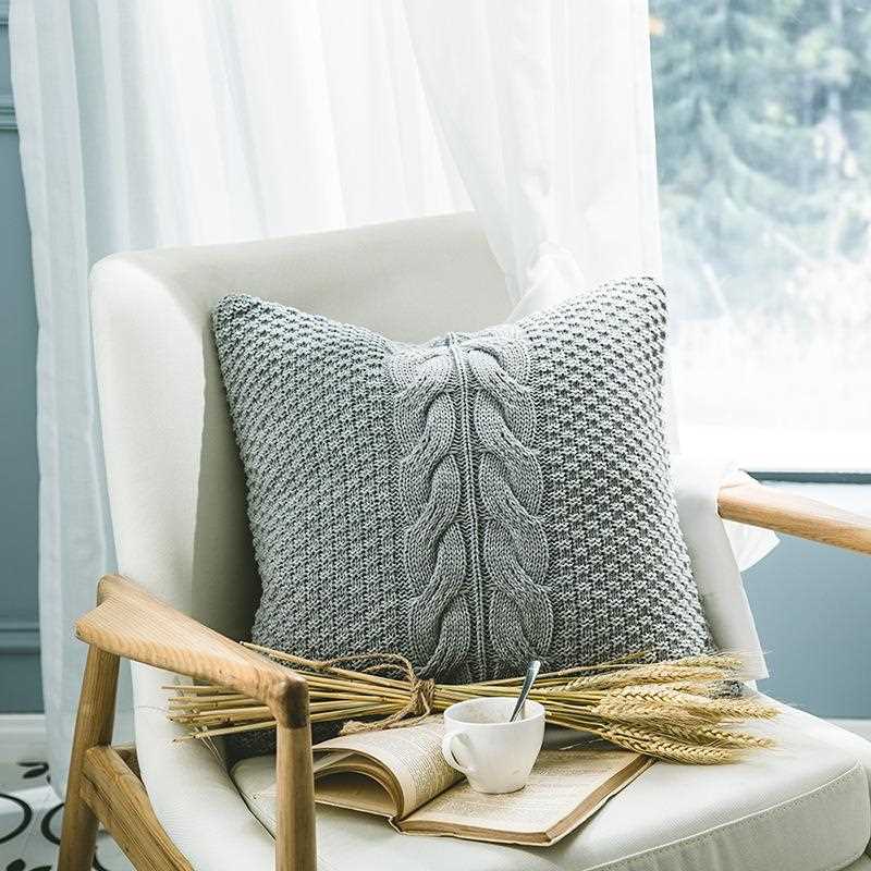 新款直销帕克斯瑞景粗线针织纯色沙发抱枕套 家居软饰配饰靠枕不