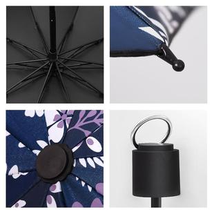 直销新款10骨黑胶遮阳伞晴雨两用高颜值防晒防紫外线折叠雨伞超轻