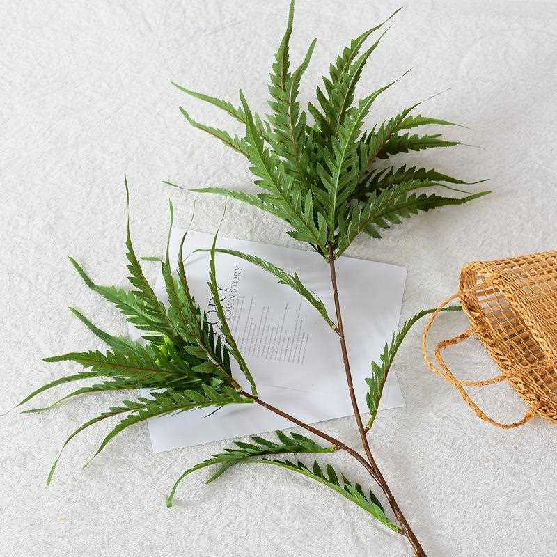 新款直销仿真植物2叉金毛狗脊叶蕨草金狗脊叶子仿真蕨叶绿植造景