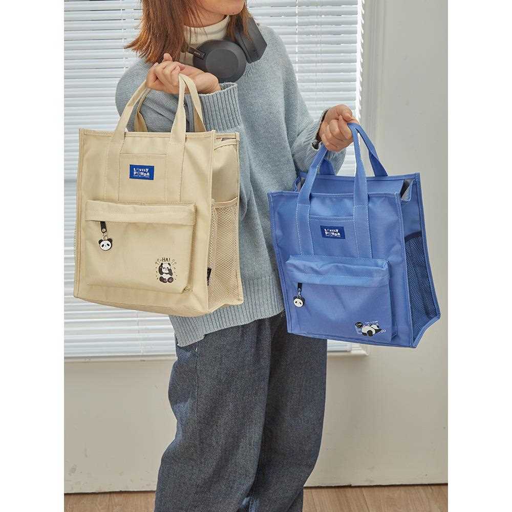 新款直销胖哒补习包儿童多隔层手提帆布袋ins风女童学习包补课补