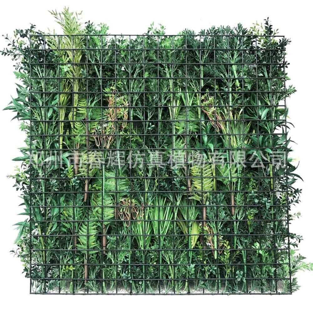 新款直销仿真植物墙阻燃抗UV假绿植墙商场垂直绿化背景墙户外花艺