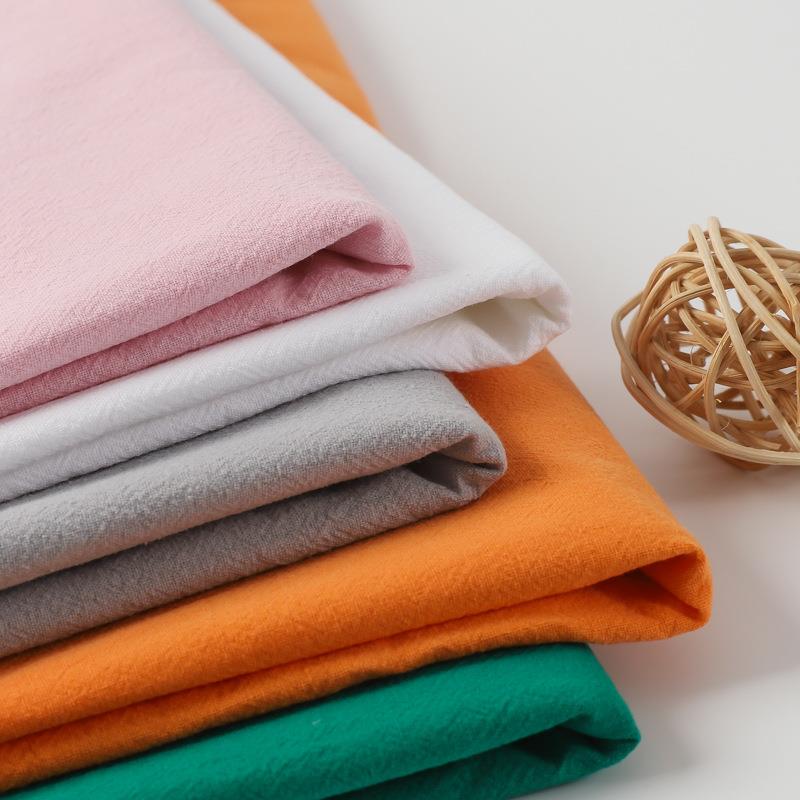 新款直销现货全棉16支砂洗绉面料 女装汉服连衣裙水洗棉仿麻纯棉