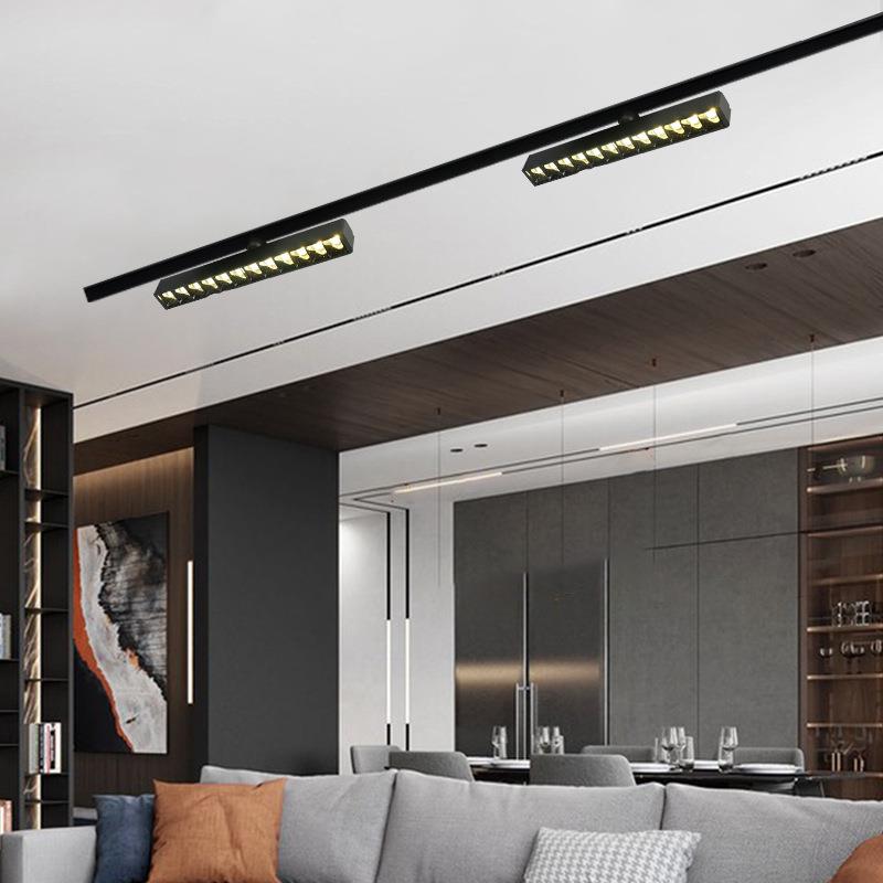 新款直销LED简约可旋转磁吸泛光灯 新款嵌入式客厅会议室磁吸轨道