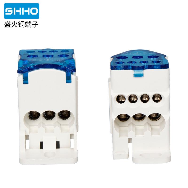 新款直销UKK单级分线盒分线接线端子排1进11出250A 80A接线盒导轨