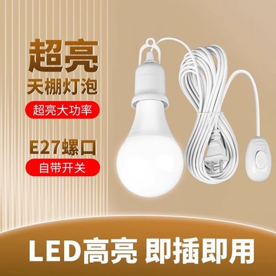 灯座带开关带线插头插座led家用