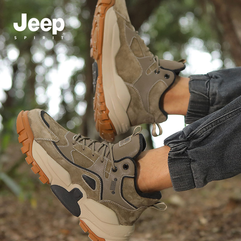 JEEPSPIRIT高帮加绒保暖棉鞋