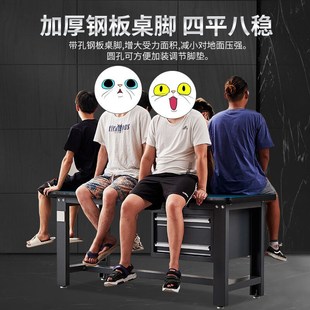 宇龙贵重型实木钳工工作台榉木台操作F实验室车间维修工作桌带抽
