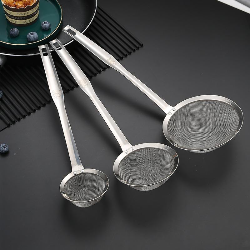 新款直销304不锈钢漏勺家用厨房过滤网筛超细豆浆捞浮沫勺隔油神