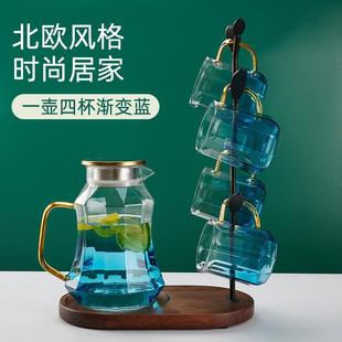 直销高颜值玻璃冷水壶家用冰箱凉水壶水杯凉水杯子扎壶大容量 新款