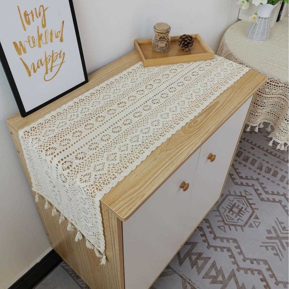新款直销美式乡村唯美镂空桌旗桌带装饰巾森系鞋柜电视柜五斗柜盖