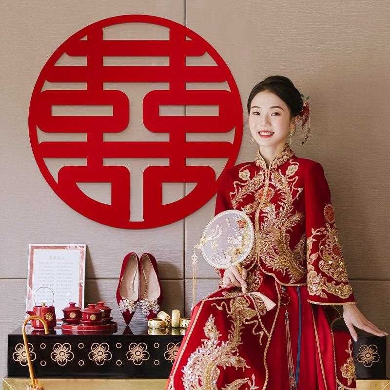 新款直销婚房布置装饰结婚专用窗户卧室入户门楼梯台阶婚礼大小喜