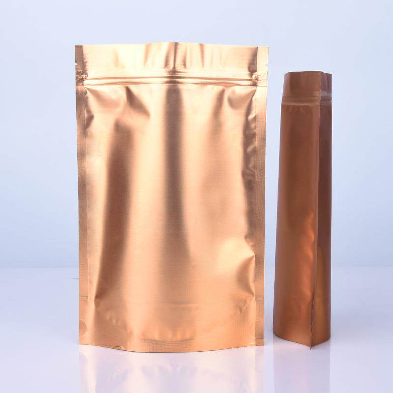 直销新款暗金哑铝自立袋拉骨袋马来西亚出口食品包装袋工厂印刷现