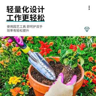 直销跨境花园五金工具三件套铲土三钉耙园艺栽种工具园林工具 新款