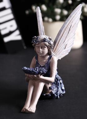 新款直销亚马逊向日葵仙女雕像天使树脂摆件户外庭院花园工艺品装