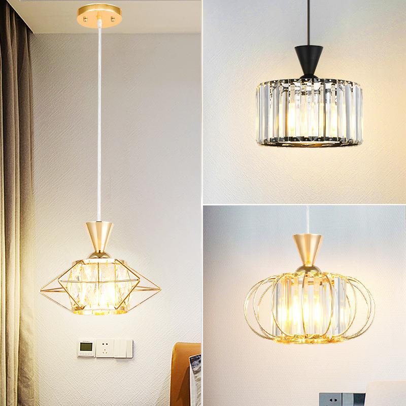 新款直销餐厅吊灯轻奢现代简约玄关吧台阳台店铺商用单头水晶小吊