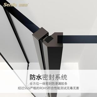 直销淋浴房一字型平开门浴室玻璃隔断304不锈钢沐浴房洗澡间 新款