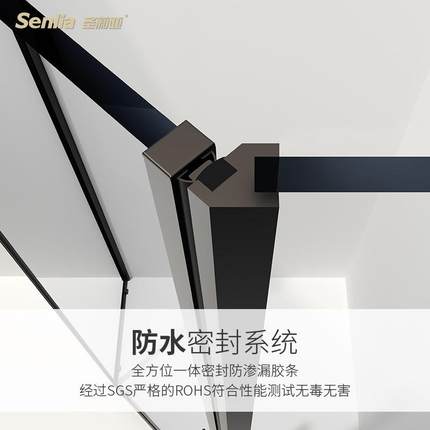 新款直销淋浴房一字型平开门浴室玻璃隔断304不锈钢沐浴房洗澡间