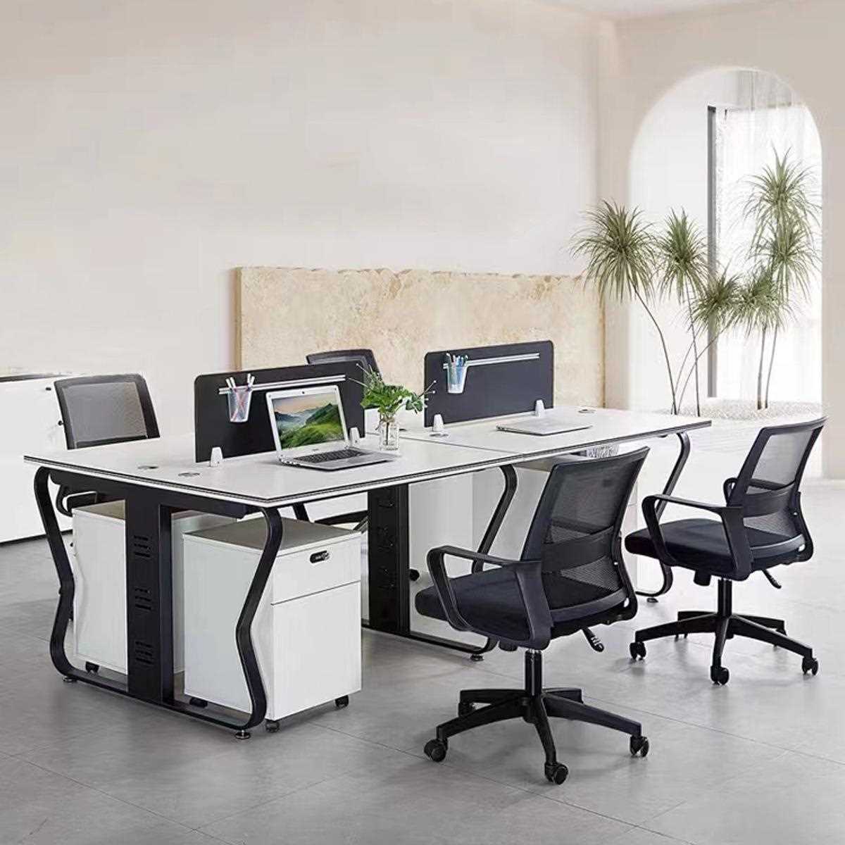 新款直销职员办公桌椅组合简约现代四人位办公室电脑桌员工卡位钢