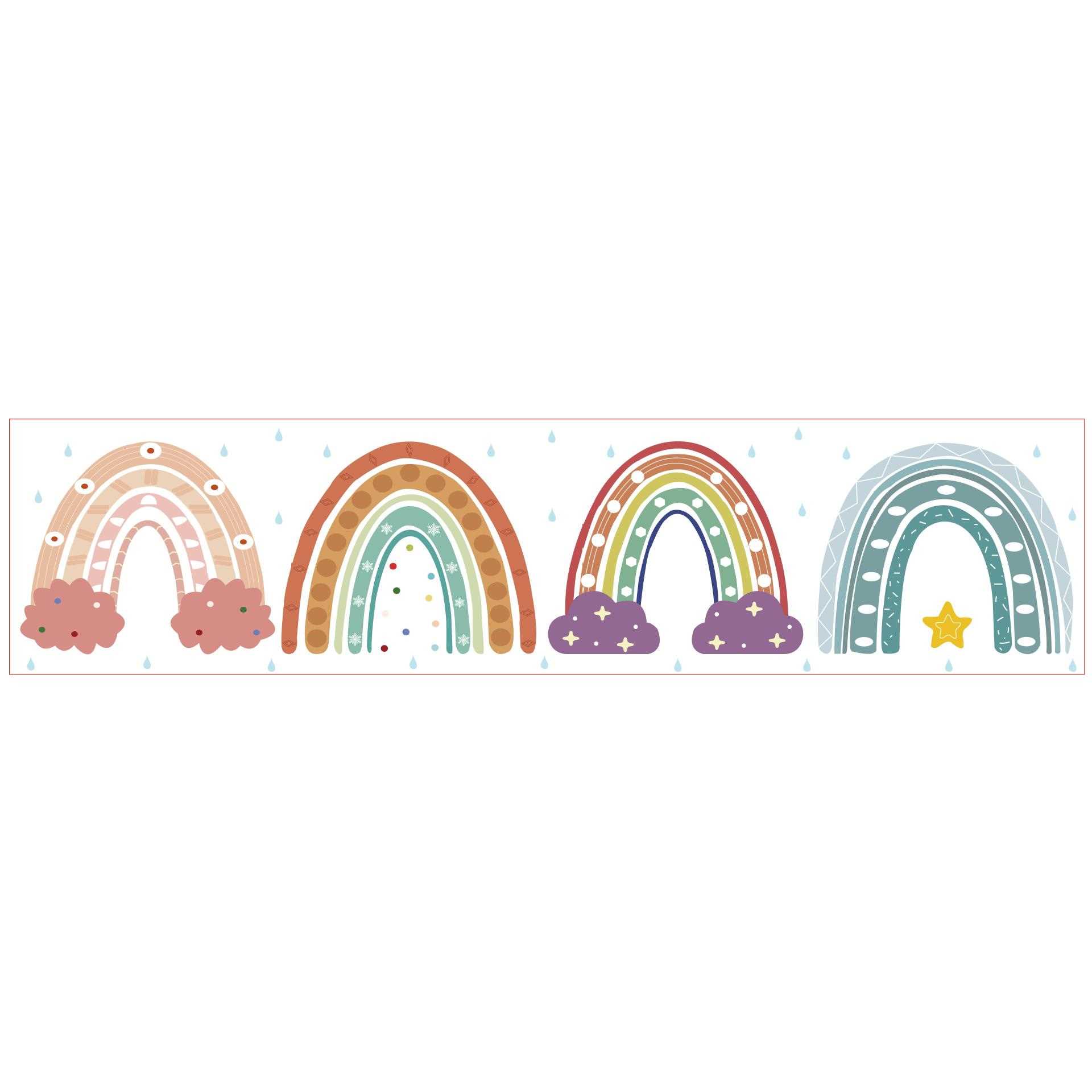 新款直销CM2107018 跨境边框贴纸 彩虹贴纸 黑板彩虹贴纸 波西米