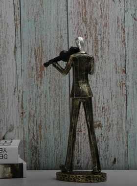 新款直销乐器人物摆件 样板房酒柜酒吧客厅软装饰品摇滚摆件树脂