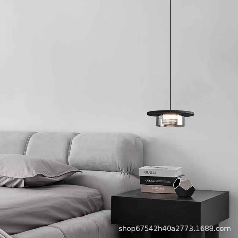 新款直销全铜意式极简卧室床头吊灯现代简约黑洞石餐厅吧台玄关玻