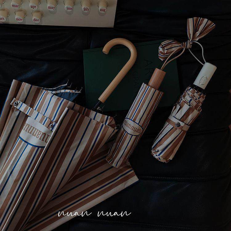 直销新款美式复古条纹高颜值雨伞女折叠晴雨两用防晒紫外线抗风太,居家日用,伞,淘宝优惠券,粉丝福利购,淘宝优惠卷