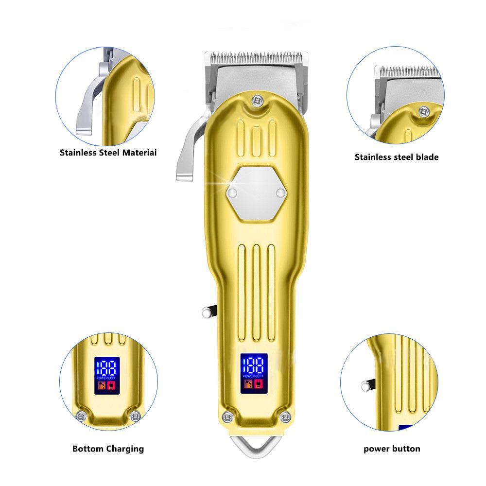 新款直销推子全金属机身油头雕刻理发器可调节440C碳钢刀头电推剪