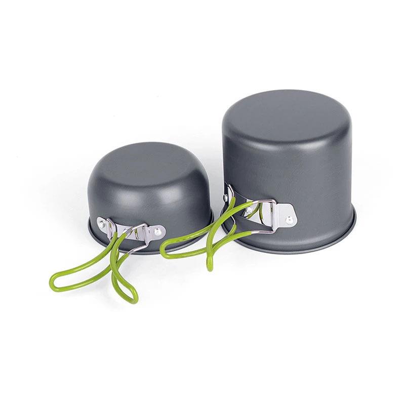 新款直销亚马逊刀叉勺单人炊具便携野营炉具套锅1-2人户外铝合金