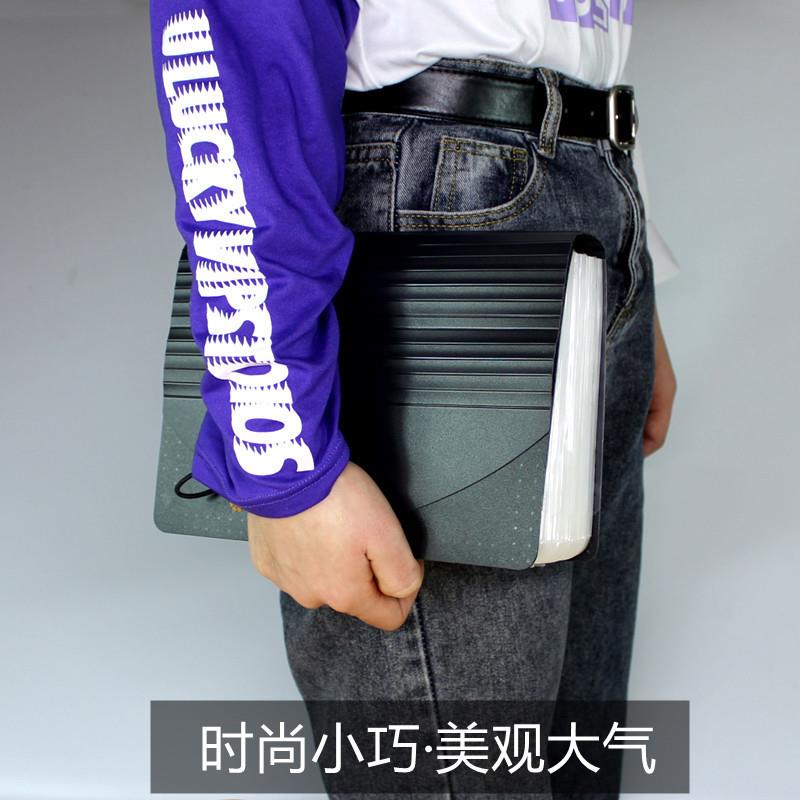 新款直销创意A5风琴包pp资料夹站立收纳盒整理分类票据夹大容量学