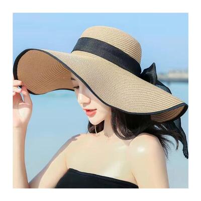 夏天海边出游大帽檐防晒遮阳沙滩草帽度假百搭大沿凉帽太阳帽子女