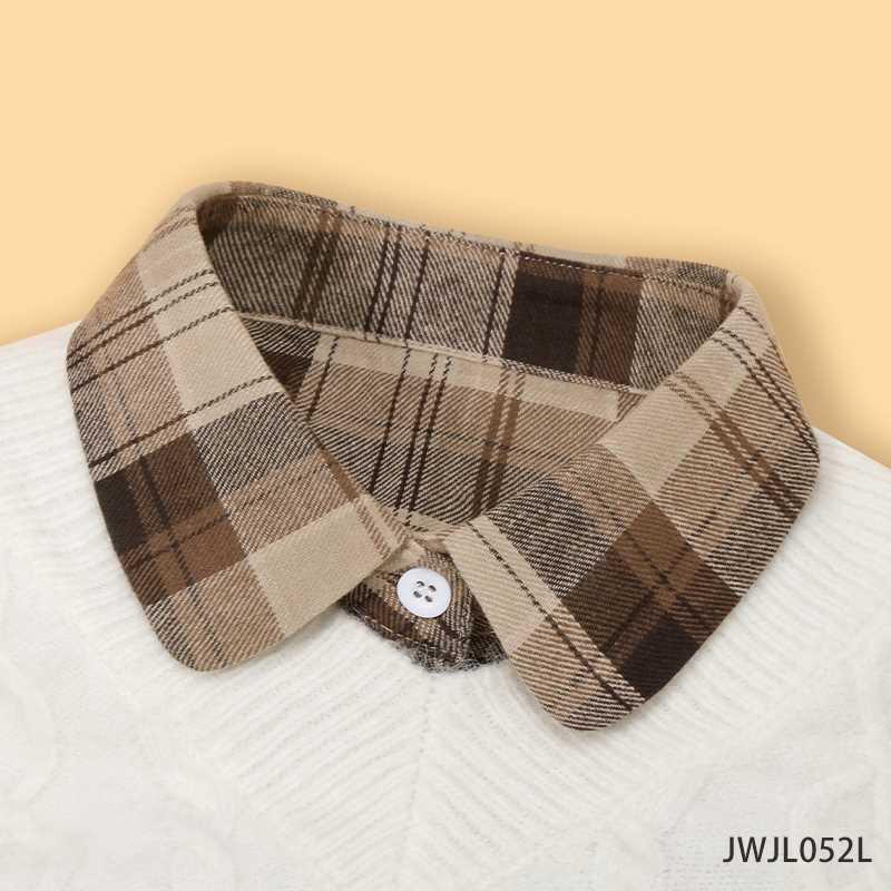 格子衬衫假领子女百搭假领秋冬配毛衣多功能领子内搭衬衣装饰