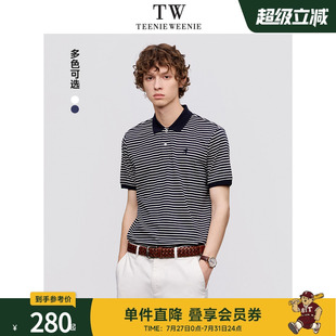 TeenieWeenie小熊男装 卡通条纹POLO衫 T恤男2024夏季 新款